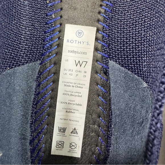 Rothys Knit Washable Ballet Flats Navy Blue Size 7 - Picture 7 of 9
